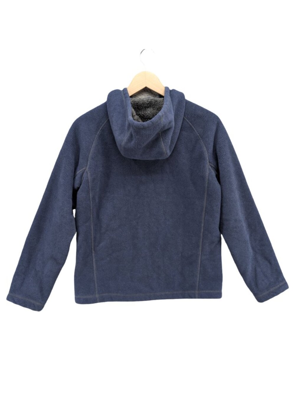 REI Hooded Jacket Boys Blue Fleece Lined Full Zip Pockets Size L 14-16 - Picture 2 of 9